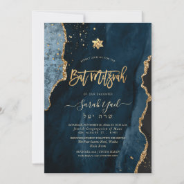 Invitación Agato de PixDezines H2, Bate de oro azul pizarra M