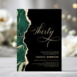 Invitación Agato negro de oro verde esmeralda 30 cumpleaños<br><div class="desc">La Invitación a los 30 Años de la Emeralda Verde de Oro Negro muestra una impresionante combinación de acentos de oro verde esmeralda, negro rico y brillante. Con un diseño de ágata único, este lujoso diseño añade un toque de elegancia y sofisticación a su celebración de hitos, perfecta para una...</div>