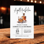 Invitación Aged to Perfection 21st Whiskey Birthday Party<br><div class="desc">Levante un vaso para celebrar con estilo con esta invitación a la fiesta de cumpleaños de Whiskey Bourbon para Adultos. Con un diseño rústico y sofisticado inspirado en las etiquetas clásicas de whisky, esta invitación es perfecta para los amantes de los buenos espíritus. Con tipografía audaz y tonos ricos y...</div>