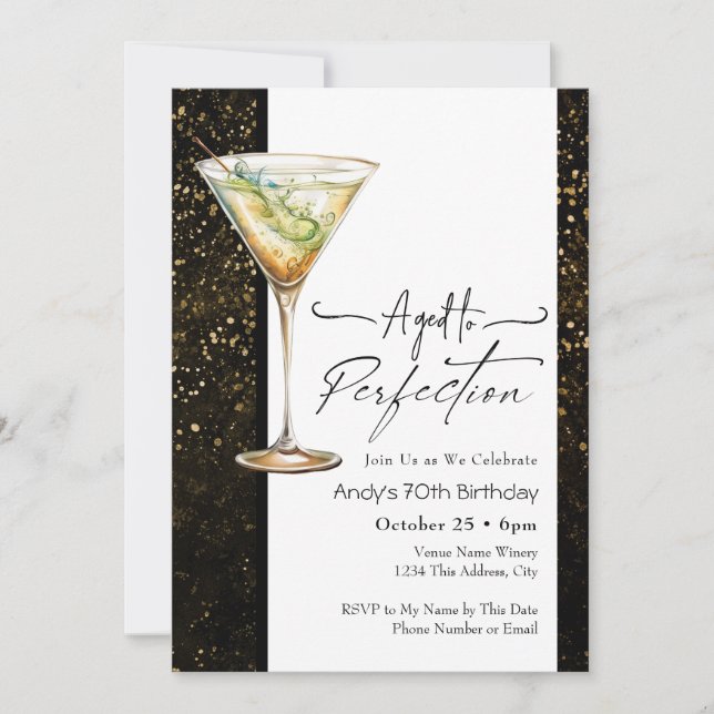 Invitación Aged to Perfection 70th Birthday Invitation (Anverso)