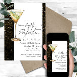 Invitación Aged to Perfection 80th Birthday Invitation<br><div class="desc">Invitaciones gráficas de cóctel/ martini de cumpleaños. Fácil de personalizar. Todo el texto es ajustable y fácil de cambiar para sus propias necesidades fiestas. Sencilla acuarela frugal beber gráficos. Invitaciones para él. Cualquier edad,  sólo cambia el texto. Tema de edad a perfección</div>