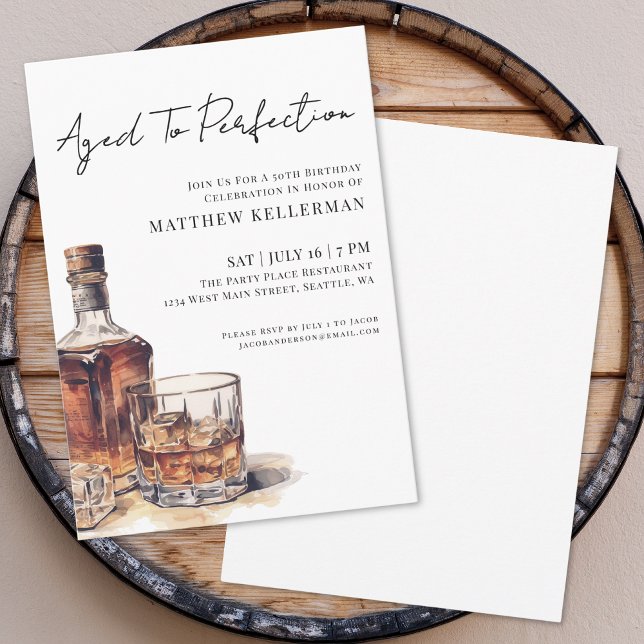 Invitación Aged To Perfection Men's 50th Birthday Party (Aged To Perfection Men's 50th Birthday Party Invitation )