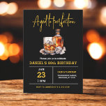 Invitación Aged to Perfection Men's 80th Whiskey Birthday<br><div class="desc">Aged to perfection mens 80th birthday invitation featuring a classic whiskey inspired design with a vintage, refined look. Created to celebrate a milestone birthday with a bold, sophisticated style that feels timeless and inviting. Perfect for mens birthday parties, whiskey themes, and elegant celebrations. Editable text for easy personalization. Clean, print-ready...</div>
