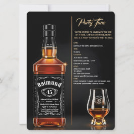 Invitación Aged to Perfection Whiskey Bottle Custom Birthday
