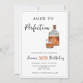 Invitación Aged to perfection Whiskey Bottle Party