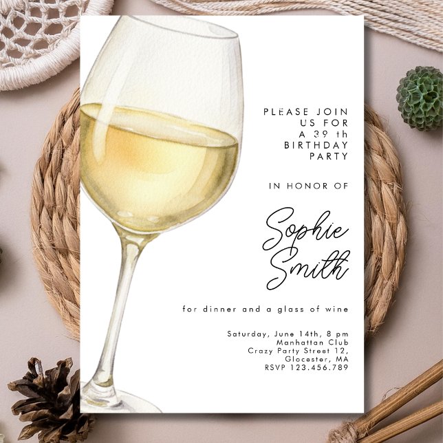 Invitación Aged to perfection white wine birthday party  (Subido por el creador)