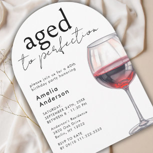 Invitación Aged To Perfection Wine 40th Birthday Fiesta Arch