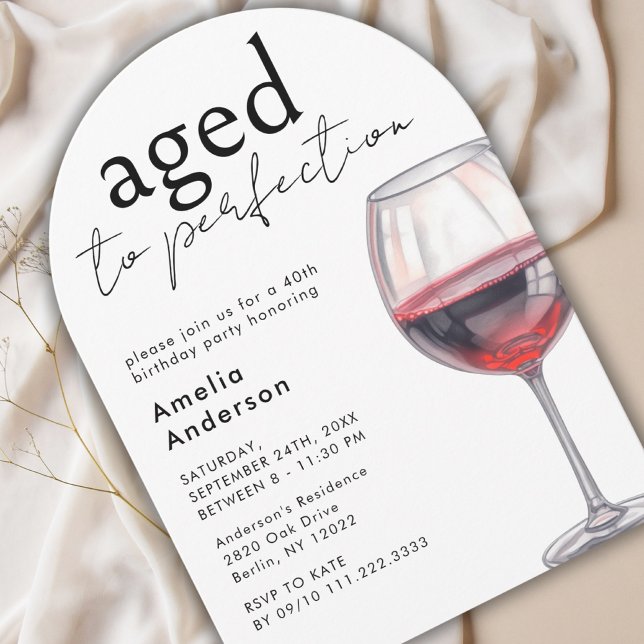 Invitación Aged To Perfection Wine 40th Birthday Fiesta Arch (Subido por el creador)