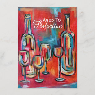 Invitación Aged to Perfection Wine Birthday Party
