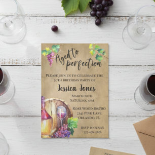 Invitación Aged to Perfection Wine Lover Cumpleaños Party