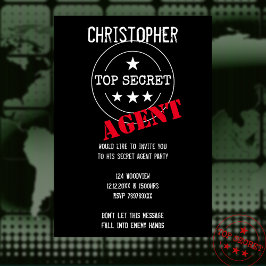 Invitación Agente secreto - Fiesta SECRET SUPERIOR