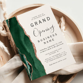 Invitación Agentes de oro de Rosa verde de apertura empresari