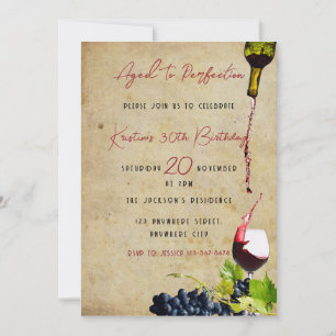 Invitación Ageto A La Fiesta De Cumpleaños De Perfección Wine