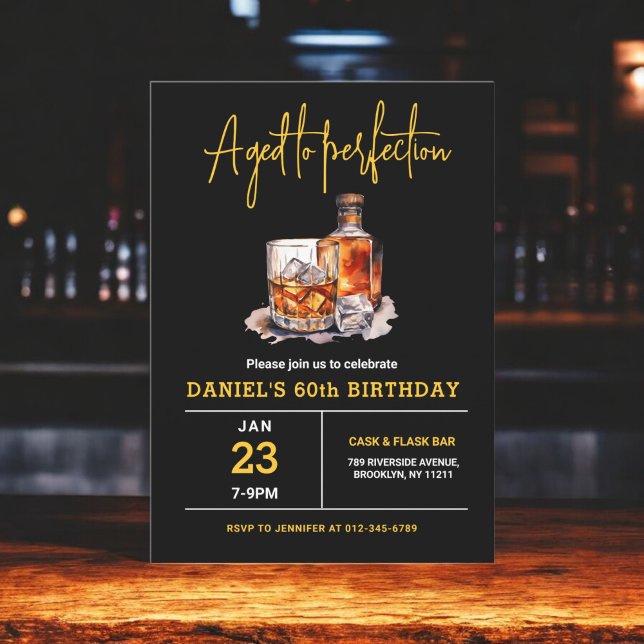 Invitación Ageto a la perfección 60 cumpleaños de Whiskey mas (Subido por el creador)