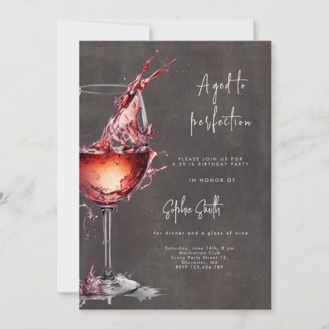 Invitación Ageto a la perfección fiesta de cumpleaños del vin (Anverso)