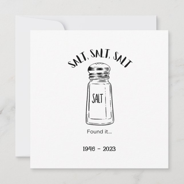 Invitación Agitador perdido de sal - lo acaricié (Anverso)