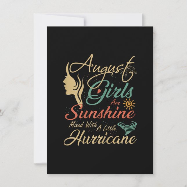 Invitación Agosto Los Chicas Son Sunshine Agosto Cumpleaños (Anverso)