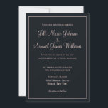 Invitación Agradable Boda Rosa azul y turbio<br><div class="desc">Un bonito diseño de invitación a la boda,  este artículo presenta una polvorienta fuente rosa en un fondo azul oscuro. Clásica y moda,  edite la información utilizando las plantillas. ¡Pida hoy tus invitaciones de boda!</div>