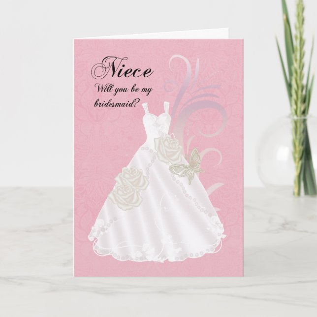 Invitación Agradable, Bridesmaid, Serás Mi Novia, Rosa (Anverso)