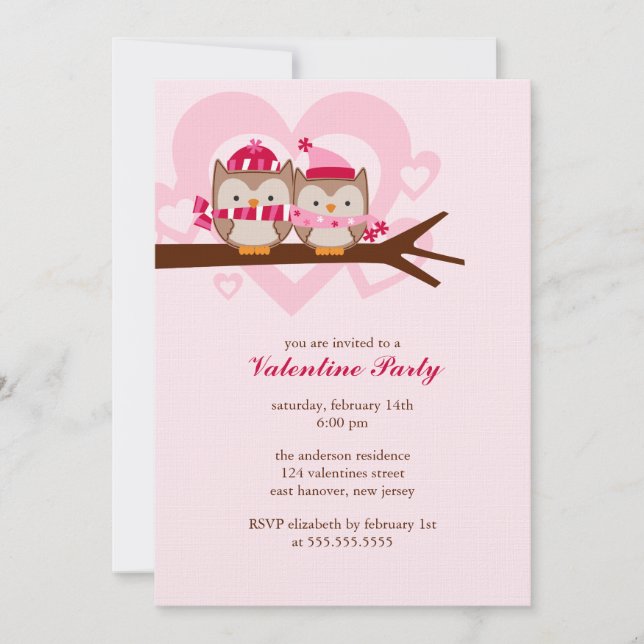 Invitación Agradable celebración de Día de San Valentín de pa (Anverso)