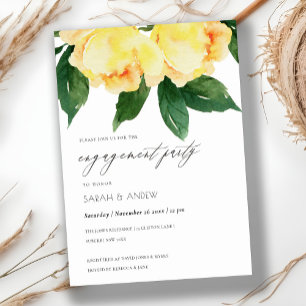 INVITACIÓN AGRADABLE COLOR DE AGUA AMARILLO Y FLORAL