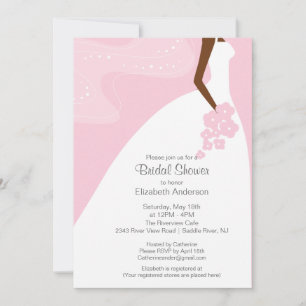 Invitación Agradable ducha de novia afroamericana