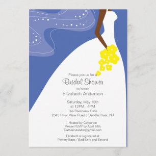 Invitación Agradable ducha de novia afroamericana