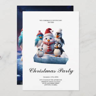 Invitación Agradable estilo personalizado pingüinos amigos.