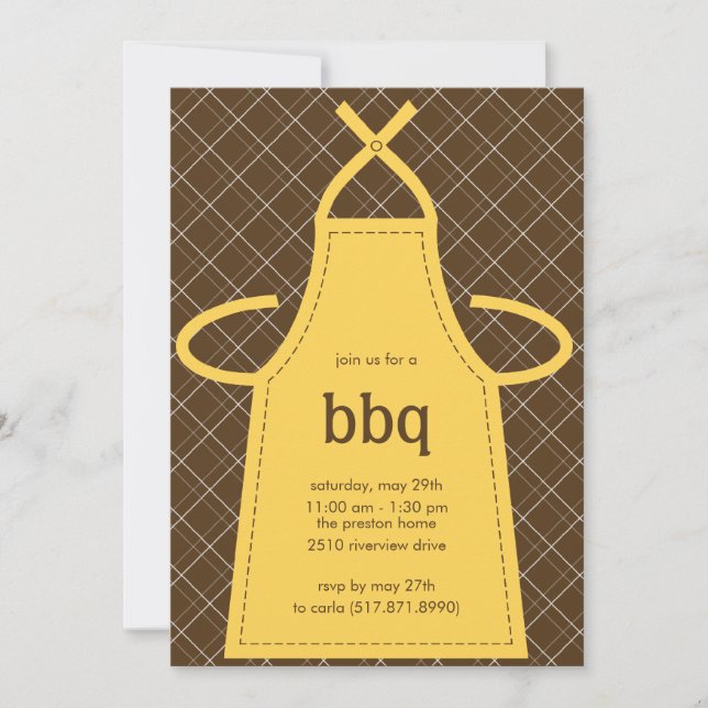 Invitación Agradable Fiesta Apron/Invitación a la fiesta de c (Anverso)