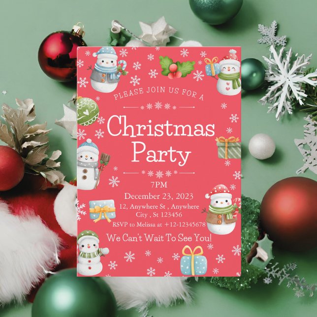 Invitación Agradable Fiesta de Navidades de invierno (Subido por el creador)