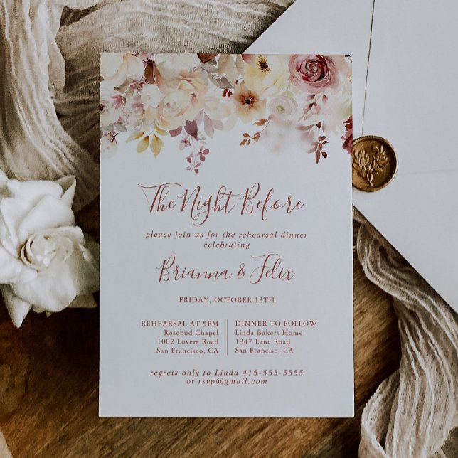 Invitación Agradable Noche Floral Antes Del Ensayo (Subido por el creador)