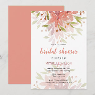 Invitación Agradable Terracota Rubor Floral Art
