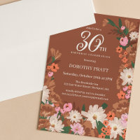 Agradable Terracotta Fall Floral 30 cumpleaños