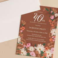 Agradable Terracotta Fall Floral 40 cumpleaños