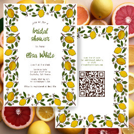 Invitación Agradables Lemons Cute PERSONALIZADO QR Code BRIDA