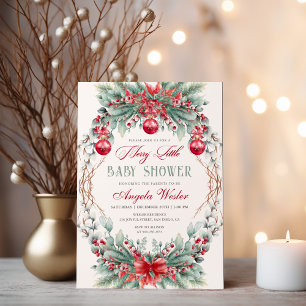 Invitación Agradables Navidades Feliz Pequeño Baby Shower