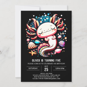 Invitación Agradada celebración de cumpleaños elegante de Axo