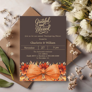 Invitación Agradecido bienaventurado naranja de arco iris Acc