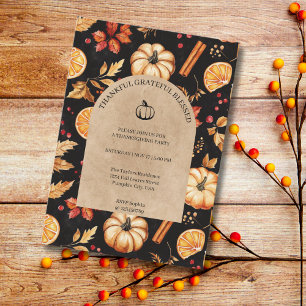 Invitación Agradecido Fiesta de Acción de Gracias