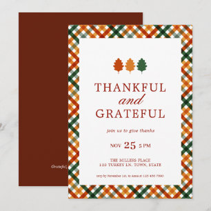 Invitación Agradecido Fiesta de la cena de Acción de Gracias