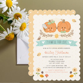 Invitación Agradecidos Por El Amor Cute Calabaza Ducha Bridal
