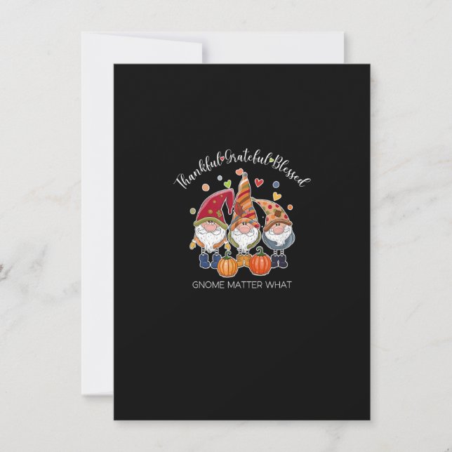 Invitación Agradecidos y agradecidos Gnomes de Acción de Grac (Anverso)