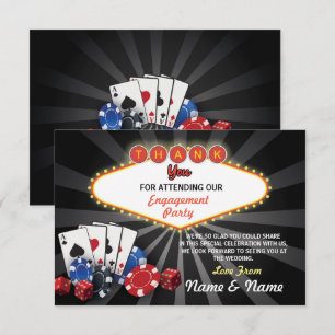 Invitación Agradecimiento Compromiso Boda Casino Las Vegas