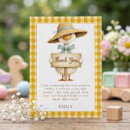 Invitación Agradecimiento de Baby Shower Silly Goose Amarillo