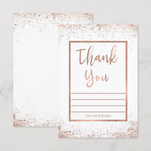 Invitación Agradecimiento de Boda Chic Moderno Glam Rosa Dora