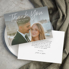 Invitación Agradecimiento de boda con foto de secuencia de co