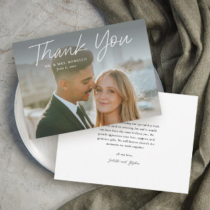 Invitación Agradecimiento de boda con foto de secuencia de co