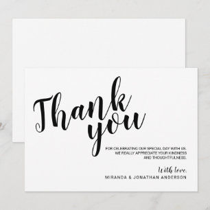 Invitación Agradecimiento de Boda con Letra Moderna