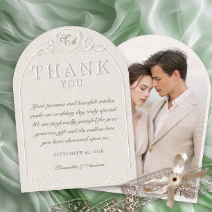 Invitación Agradecimiento de boda con relieve ciego de lujo t