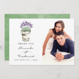 Invitación Agradecimiento de boda de acuarela lavanda